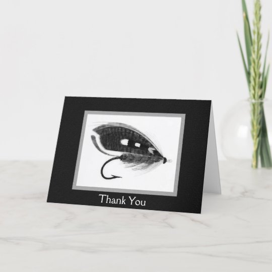 Vintage Fly Fishing Lure Thank You Thank You Card Zazzle Com