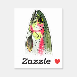 Vintage Fly Fishing Rainbow Trout  Sticker