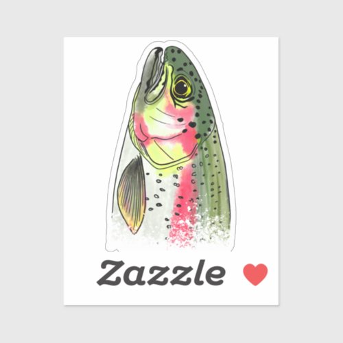 Vintage Fly Fishing Rainbow Trout  Sticker