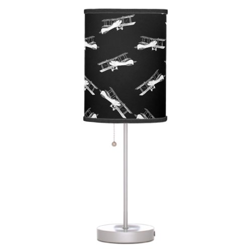 Vintage Flying Airplanes Antique Plane Art Pattern Table Lamp
