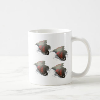 Vintage Flying Bird Art – Red Wing Botanical Illus Coffee Mug