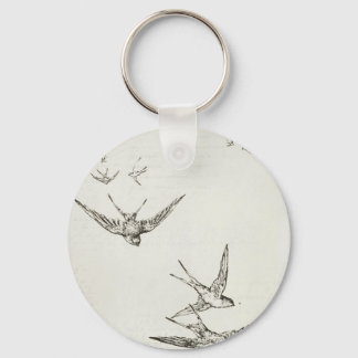 Vintage Flying Birds Keychain