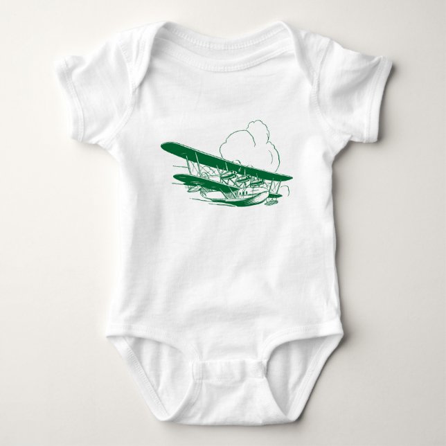 Vintage Flying Boat Baby Bodysuit (Front)