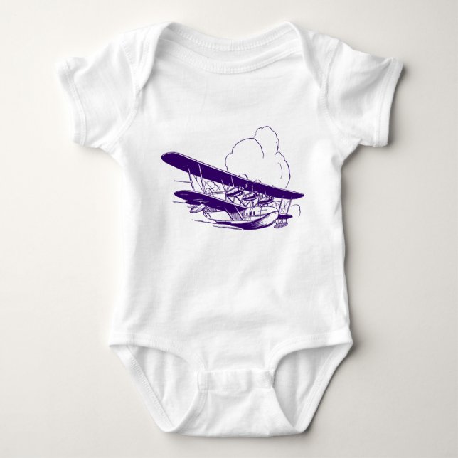 Vintage Flying Boat Baby Bodysuit (Front)