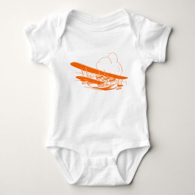 Vintage Flying Boat Baby Bodysuit (Front)