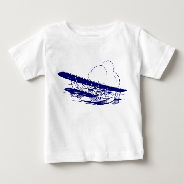 Vintage Flying Boat Baby T-Shirt (Front)