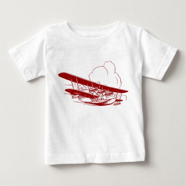 Vintage Flying Boat Baby T-Shirt (Front)
