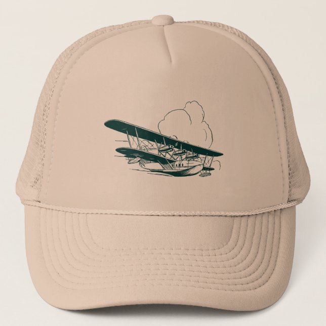 Vintage Flying Boat Trucker Hat (Front)