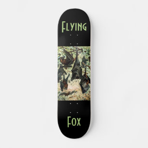 Vintage flying fox bat acadamia illustration skateboard