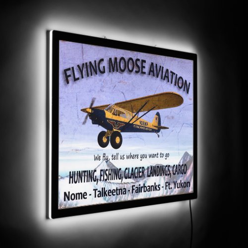 Vintage Flying Moose Aviation Sign