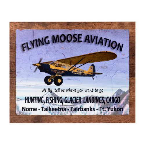 Vintage Flying Moose Aviation Sign Acrylic Print