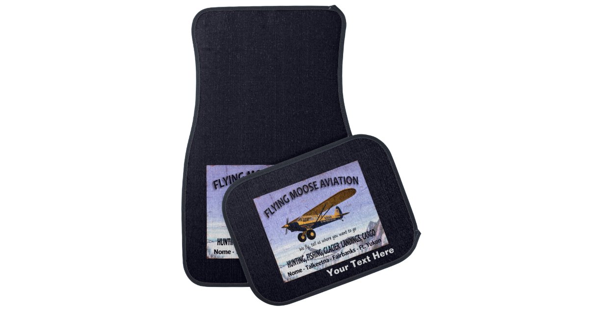 Vintage Flying Moose Aviation Sign Car Floor Mat | Zazzle