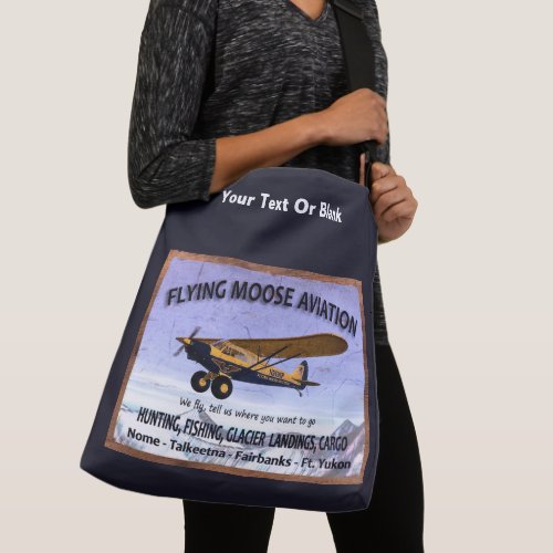 Vintage Flying Moose Aviation Sign Crossbody Bag