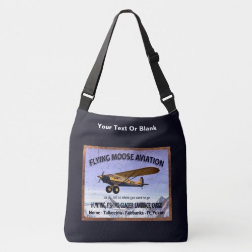 Vintage Flying Moose Aviation Sign Crossbody Bag