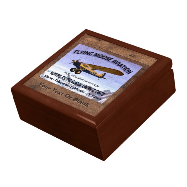 Vintage Flying Moose Aviation Sign Gift Box (Side)
