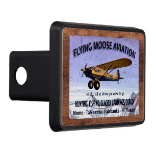 Vintage Flying Moose Aviation Sign Hitch Cover