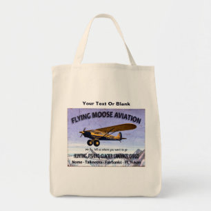 Vintage Flying Moose Aviation Sign Tote Bag