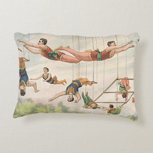Vintage Flying Trapeze Circus Performers Pillow