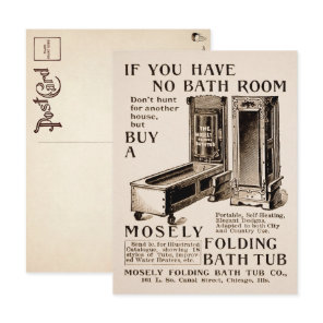 Vintage Folding Bath Advertisement Postcard