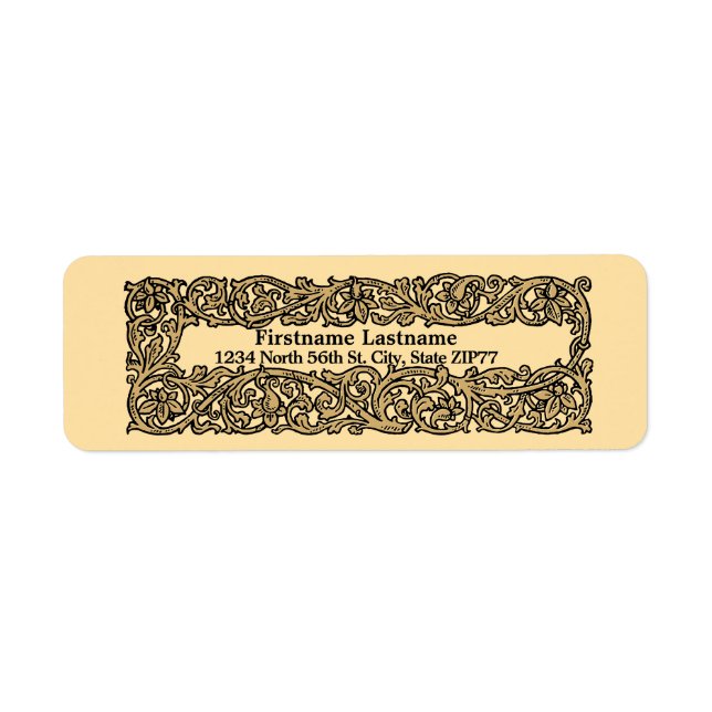 Vintage Foliage Border Label (Front)