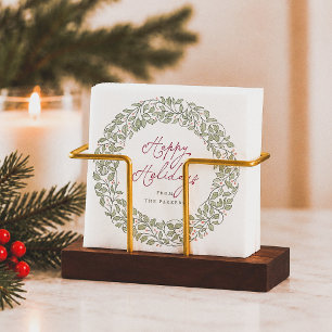 Vintage Foliage Botanical Holiday Christmas Napkins