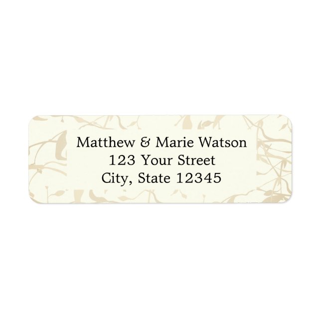 Vintage Foliage Pattern Label (Front)