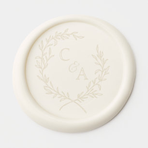 Vintage Foliage Wreath Wax Seal Sticker
