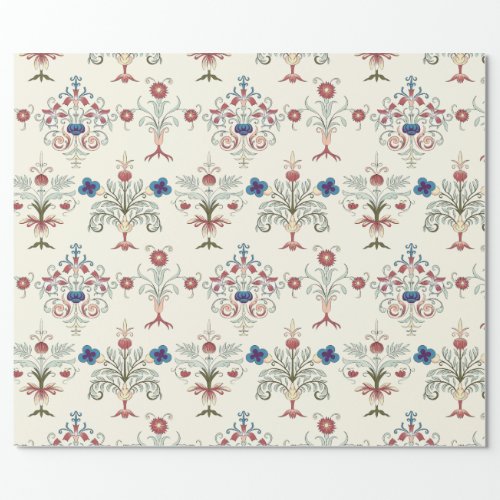 VINTAGE FOLK FLORAL DECOUPAGE WRAPPING PAPER