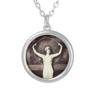 Vintage Follies Hoop Girl Silver Plated Necklace