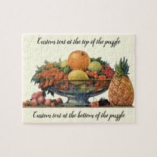 Vintage Food, Assorted Fruit in a Bowl Jigsaw Puzzle