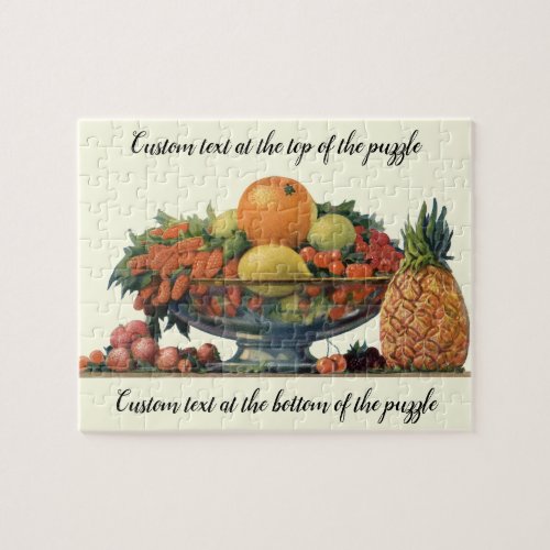 Vintage Food Assorted Fruit in a Bowl Jigsaw Puzzle
