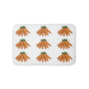 Vintage Food, Bunch of Organic Carrots Vegetables Bathroom Mat