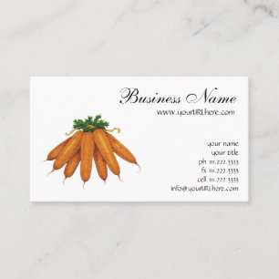 Vintage Food, Bunch of Organic Carrots Vegetables Business Card