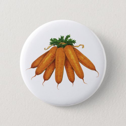 Vintage Food Bunch of Organic Carrots Vegetables Button