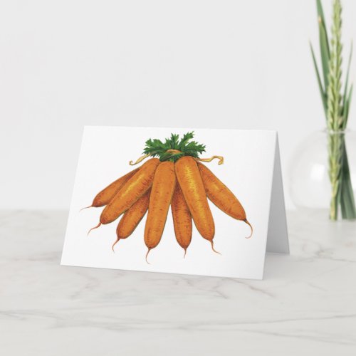 Vintage Food Bunch of Organic Carrots Vegetables Card