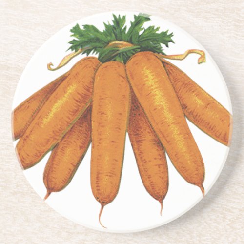 Vintage Food Bunch of Organic Carrots Vegetables Coaster