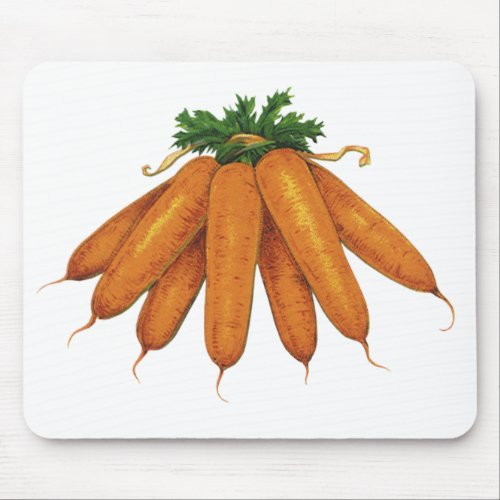 Vintage Food Bunch of Organic Carrots Vegetables Mouse Pad