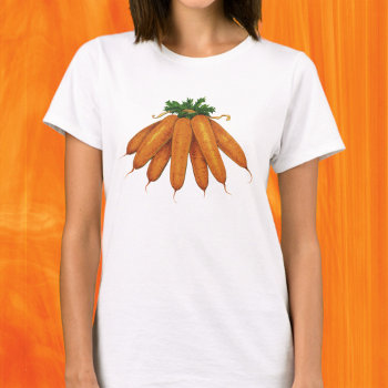 Vintage Food  Bunch Of Organic Carrots Vegetables T-shirt by YesterdayCafe at Zazzle
