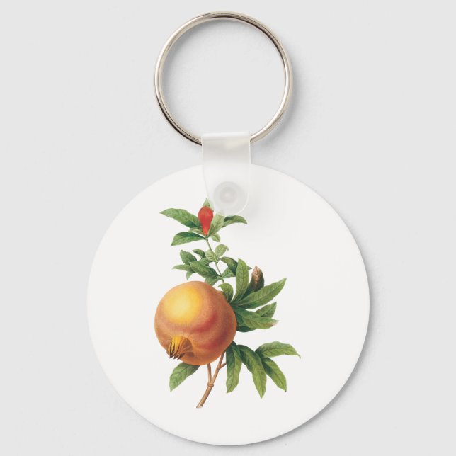 Vintage Food Fruit, Pomegranate by Redoute Keychain (Front)