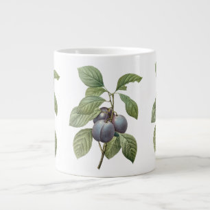 Vintage Food Fruit, Purple Garden Plums by Redoute Giant Coffee Mug
