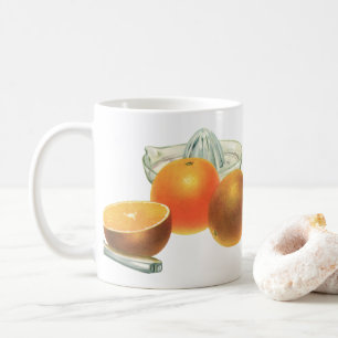 Vintage Food Fruit, Ripe Oranges Juicer Breakfast Coffee Mug