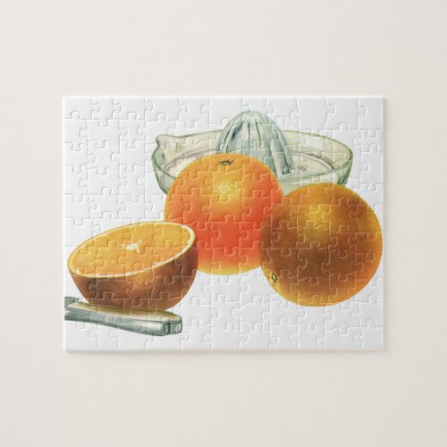 Vintage Food Fruit Ripe Oranges Juicer Breakfast Jigsaw Puzzle