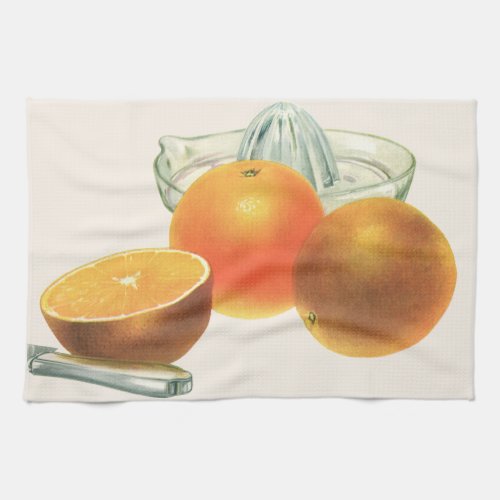 Vintage Food Fruit Ripe Oranges Juicer Breakfast Kitchen Towel