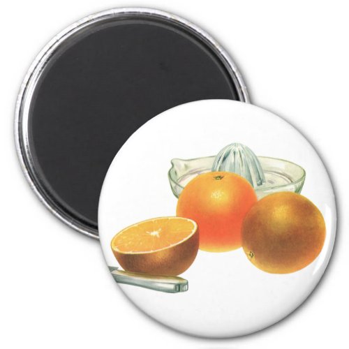Vintage Food Fruit Ripe Oranges Juicer Breakfast Magnet