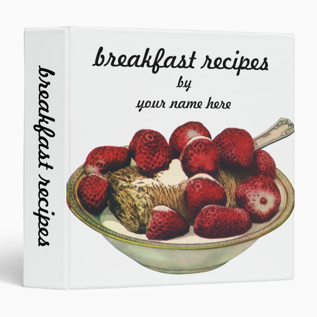 Vintage Food Healthy Breakfast Cereal Strawberries Binder (Front/Spine)