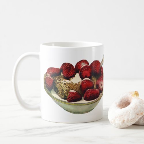 Vintage Food Healthy Breakfast Cereal Strawberries Coffee Mug