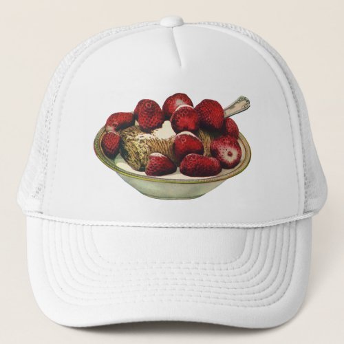 Vintage Food Healthy Breakfast Cereal Strawberries Trucker Hat