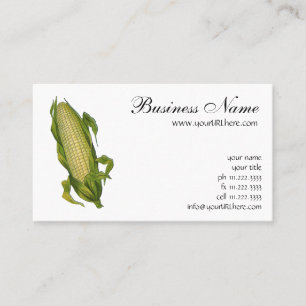 Vintage Food, Healthy Vegetables, Corn on the Cob Business Card