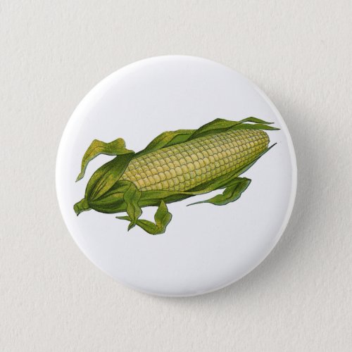 Vintage Food Healthy Vegetables Corn on the Cob Button