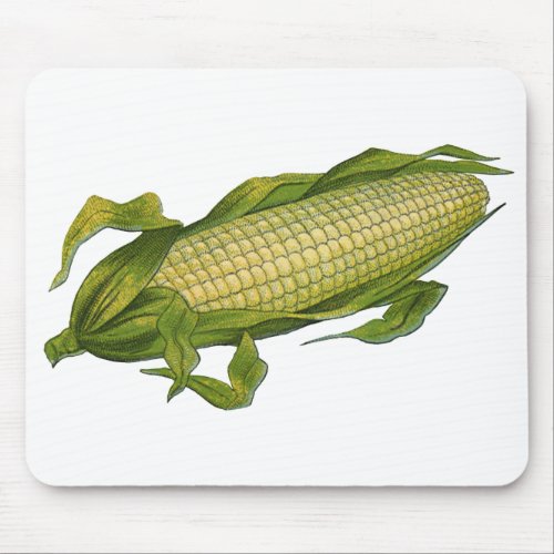 Vintage Food Healthy Vegetables Corn on the Cob Mouse Pad
